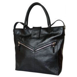 Кожаная женская сумка Vallena black 